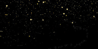 黑色唯美卡通夜空中的星星星空五角星金点展板背景